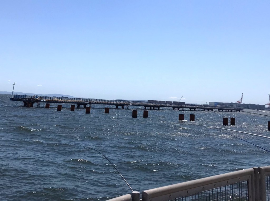 本牧海釣り施設工事進捗状況：渡り桟橋一部営業再開！！！沖桟橋も年内には